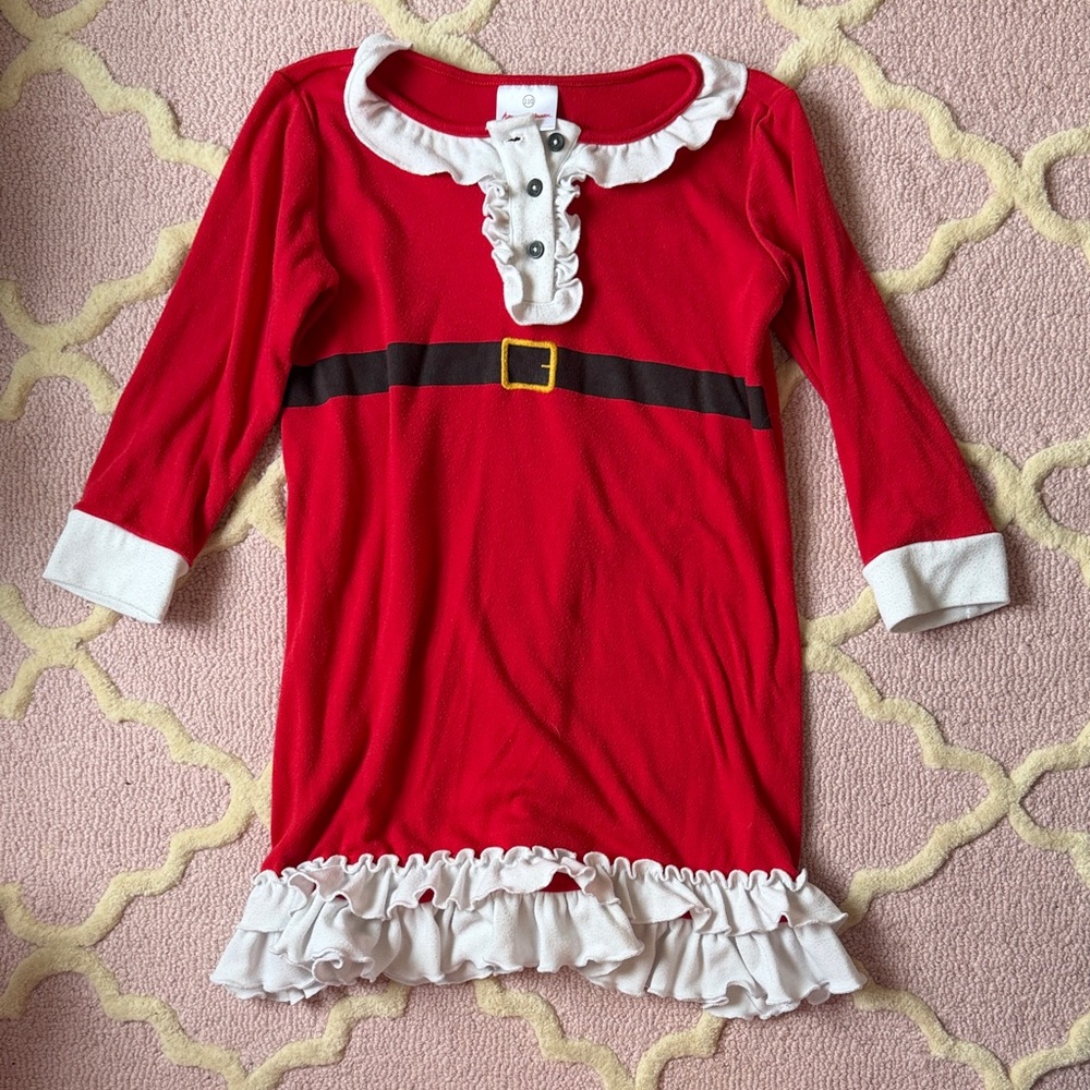 Hanna Andersson Red and White Santa pajama dress